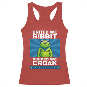 Patriotic Protest Portland Frog Racerback Tank Top United We Ribbit Divided We Croak Resist TS02 Red Print Your Wear