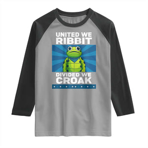 Patriotic Protest Portland Frog Raglan Shirt United We Ribbit Divided We Croak Resist TS02 Sport Gray Black Print Your Wear