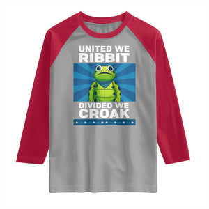Patriotic Protest Portland Frog Raglan Shirt United We Ribbit Divided We Croak Resist TS02 Sport Gray Red Print Your Wear