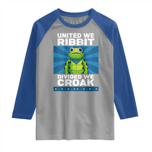 Patriotic Protest Portland Frog Raglan Shirt United We Ribbit Divided We Croak Resist TS02 Sport Gray Royal Print Your Wear