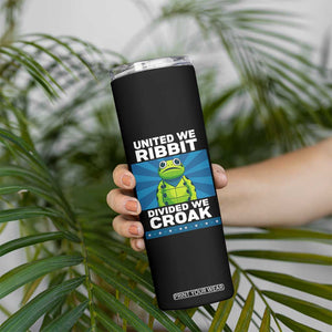 Patriotic Protest Portland Frog Skinny Tumbler United We Ribbit Divided We Croak Resist TS02 Print Your Wear