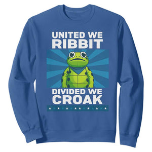 Patriotic Protest Portland Frog Sweatshirt United We Ribbit Divided We Croak Resist TS02 Royal Blue Print Your Wear