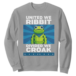 Patriotic Protest Portland Frog Sweatshirt United We Ribbit Divided We Croak Resist TS02 Sport Gray Print Your Wear