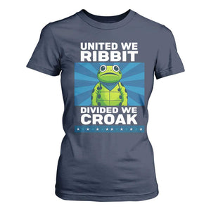 Patriotic Protest Portland Frog T Shirt For Women United We Ribbit Divided We Croak Resist TS02 Navy Print Your Wear