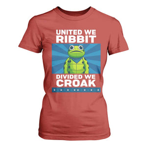 Patriotic Protest Portland Frog T Shirt For Women United We Ribbit Divided We Croak Resist TS02 Red Print Your Wear