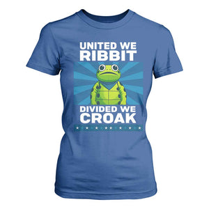 Patriotic Protest Portland Frog T Shirt For Women United We Ribbit Divided We Croak Resist TS02 Royal Blue Print Your Wear