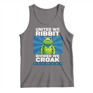 Patriotic Protest Portland Frog Tank Top United We Ribbit Divided We Croak Resist TS02 Deep Heather Print Your Wear