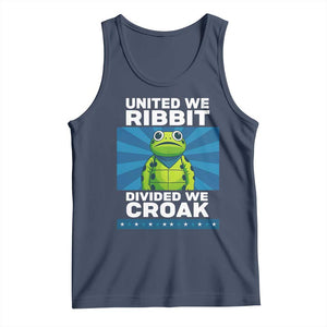 Patriotic Protest Portland Frog Tank Top United We Ribbit Divided We Croak Resist TS02 Navy Print Your Wear