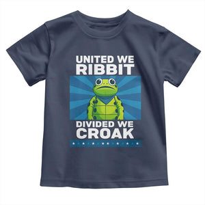 Patriotic Protest Portland Frog Toddler T Shirt United We Ribbit Divided We Croak Resist TS02 Navy Print Your Wear