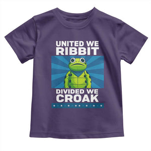 Patriotic Protest Portland Frog Toddler T Shirt United We Ribbit Divided We Croak Resist TS02 Purple Print Your Wear