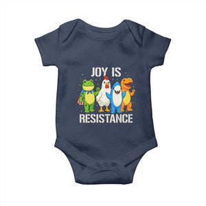 Portland Protest Inflatable Mascot Parade Baby Onesie Joy Is Resistance Resist Frog Shark Chicken Dino TS02 Navy Print Your Wear