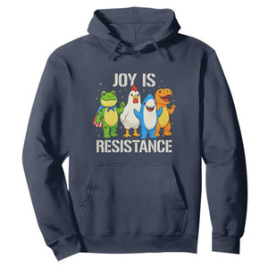 Portland Protest Inflatable Mascot Parade Hoodie Joy Is Resistance Resist Frog Shark Chicken Dino TS02 Navy Print Your Wear