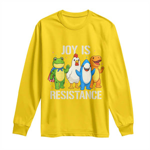 Portland Protest Inflatable Mascot Parade Long Sleeve Shirt Joy Is Resistance Resist Frog Shark Chicken Dino TS02 Daisy Print Your Wear