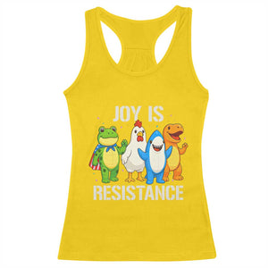 Portland Protest Inflatable Mascot Parade Racerback Tank Top Joy Is Resistance Resist Frog Shark Chicken Dino TS02 Daisy Print Your Wear