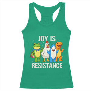 Portland Protest Inflatable Mascot Parade Racerback Tank Top Joy Is Resistance Resist Frog Shark Chicken Dino TS02 Irish Green Print Your Wear