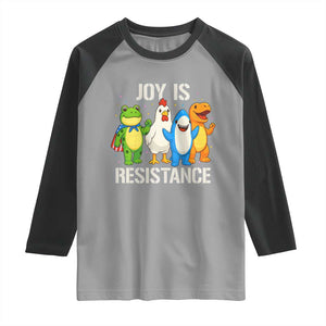 Portland Protest Inflatable Mascot Parade Raglan Shirt Joy Is Resistance Resist Frog Shark Chicken Dino TS02 Sport Gray Black Print Your Wear
