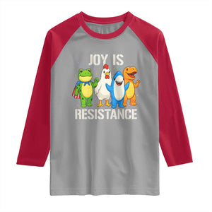 Portland Protest Inflatable Mascot Parade Raglan Shirt Joy Is Resistance Resist Frog Shark Chicken Dino TS02 Sport Gray Red Print Your Wear