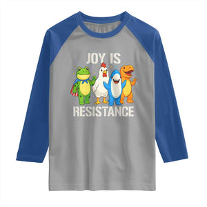 Portland Protest Inflatable Mascot Parade Raglan Shirt Joy Is Resistance Resist Frog Shark Chicken Dino TS02 Sport Gray Royal Print Your Wear