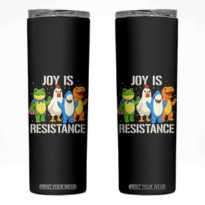 Portland Protest Inflatable Mascot Parade Skinny Tumbler Joy Is Resistance Resist Frog Shark Chicken Dino TS02 Black Print Your Wear