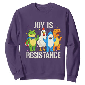 Portland Protest Inflatable Mascot Parade Sweatshirt Joy Is Resistance Resist Frog Shark Chicken Dino TS02 Purple Print Your Wear