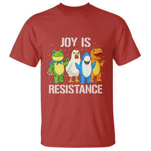 Portland Protest Inflatable Mascot Parade T Shirt Joy Is Resistance Resist Frog Shark Chicken Dino TS02 Red Print Your Wear