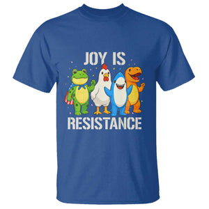 Portland Protest Inflatable Mascot Parade T Shirt Joy Is Resistance Resist Frog Shark Chicken Dino TS02 Royal Blue Print Your Wear