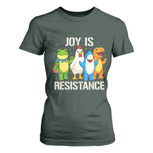 Portland Protest Inflatable Mascot Parade T Shirt For Women Joy Is Resistance Resist Frog Shark Chicken Dino TS02 Dark Forest Green Print Your Wear