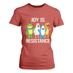 Portland Protest Inflatable Mascot Parade T Shirt For Women Joy Is Resistance Resist Frog Shark Chicken Dino TS02 Red Print Your Wear
