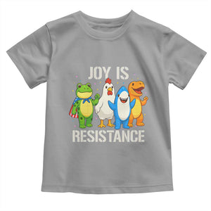 Portland Protest Inflatable Mascot Parade Toddler T Shirt Joy Is Resistance Resist Frog Shark Chicken Dino TS02 Sport Gray Print Your Wear
