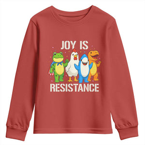 Portland Protest Inflatable Mascot Parade Youth Sweatshirt Joy Is Resistance Resist Frog Shark Chicken Dino TS02 Red Print Your Wear