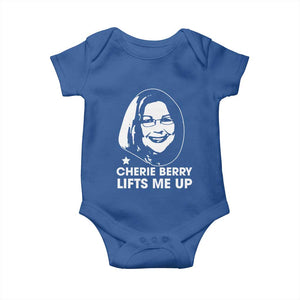 Cherie Berry Lifts Me Up Baby Onesie Elevator Tribute Funny NC Meme TS02 Royal Blue Print Your Wear