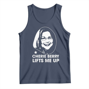 Cherie Berry Lifts Me Up Tank Top Elevator Tribute Funny NC Meme TS02 Navy Print Your Wear