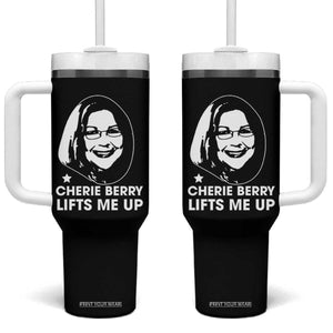 Cherie Berry Lifts Me Up Tumbler With Handle Elevator Tribute Funny NC Meme TS02 One Size: 40 oz Black Print Your Wear