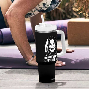 Cherie Berry Lifts Me Up Tumbler With Handle Elevator Tribute Funny NC Meme TS02 Print Your Wear