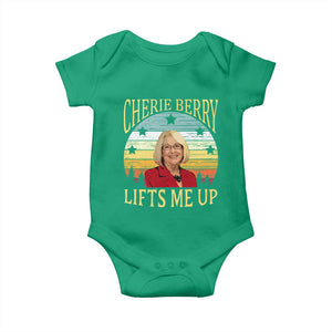 Cherie Berry Lifts Me Up Baby Onesie Retro Vinatge Elevator Tribute Funny NC Meme TS02 Irish Green Print Your Wear