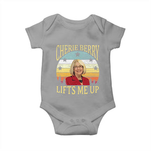 Cherie Berry Lifts Me Up Baby Onesie Retro Vinatge Elevator Tribute Funny NC Meme TS02 Sport Gray Print Your Wear