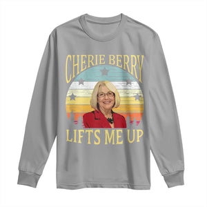 Cherie Berry Lifts Me Up Long Sleeve Shirt Retro Vintage Elevator Tribute Funny NC Meme TS02 Sport Gray Print Your Wear