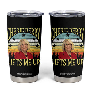 Cherie Berry Lifts Me Up Tumbler Cup Retro Vintage Elevator Tribute Funny NC Meme TS02 Black Print Your Wear