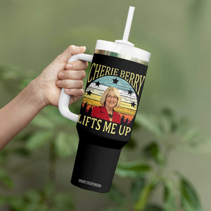 Cherie Berry Lifts Me Up Tumbler With Handle Retro Vintage Elevator Tribute Funny NC Meme TS02 Print Your Wear
