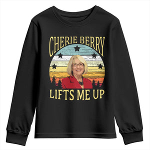 Cherie Berry Lifts Me Up Youth Sweatshirt Retro Vintage Elevator Tribute Funny NC Meme TS02 Black Print Your Wear