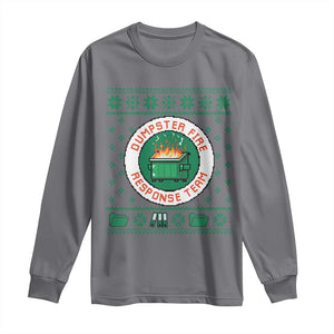 Funny Dumpster Fire Response Team Long Sleeve Shirt Office Party Holiday Chaos Humor TS02 Charcoal Print Your Wear