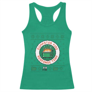 Funny Dumpster Fire Response Team Racerback Tank Top Office Party Holiday Chaos Humor TS02 Irish Green Print Your Wear