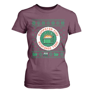 Funny Dumpster Fire Response Team T Shirt For Women Office Party Holiday Chaos Humor TS02 Maroon Print Your Wear