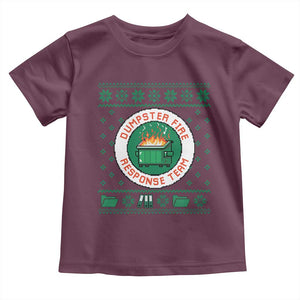 Funny Dumpster Fire Response Team Toddler T Shirt Office Party Holiday Chaos Humor TS02 Maroon Print Your Wear