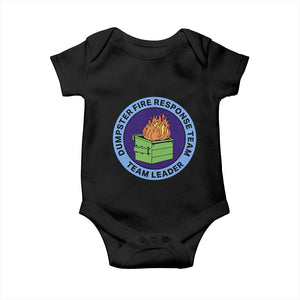 Dumpster Fire Response Team Leader Badge Baby Onesie Funny Office Chaos Holiday Gag Gift TS02 Black Print Your Wear