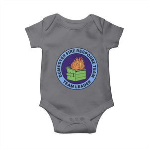 Dumpster Fire Response Team Leader Badge Baby Onesie Funny Office Chaos Holiday Gag Gift TS02 Charcoal Print Your Wear