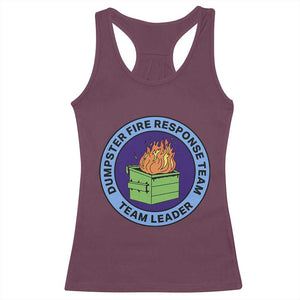 Dumpster Fire Response Team Leader Badge Racerback Tank Top Funny Office Chaos Holiday Gag Gift - Print Your Wear