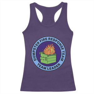 Dumpster Fire Response Team Leader Badge Racerback Tank Top Funny Office Chaos Holiday Gag Gift - Print Your Wear