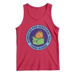 Dumpster Fire Response Team Leader Badge Tank Top Funny Office Chaos Holiday Gag Gift TS02 Red Print Your Wear