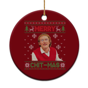 Funny Chit Christmas Merry Chit-Mas Ceramic Ornament Retro Holiday Humor TS02 1pc Red Print Your Wear